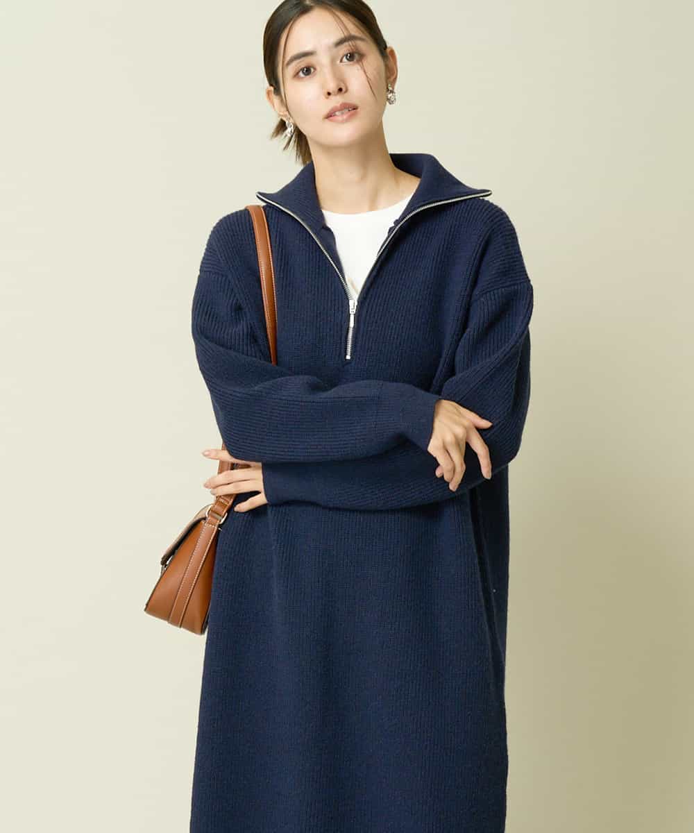 ハーフジップニットワンピース(ワンピース) | a.v.v(アー・ヴェ・ヴェ