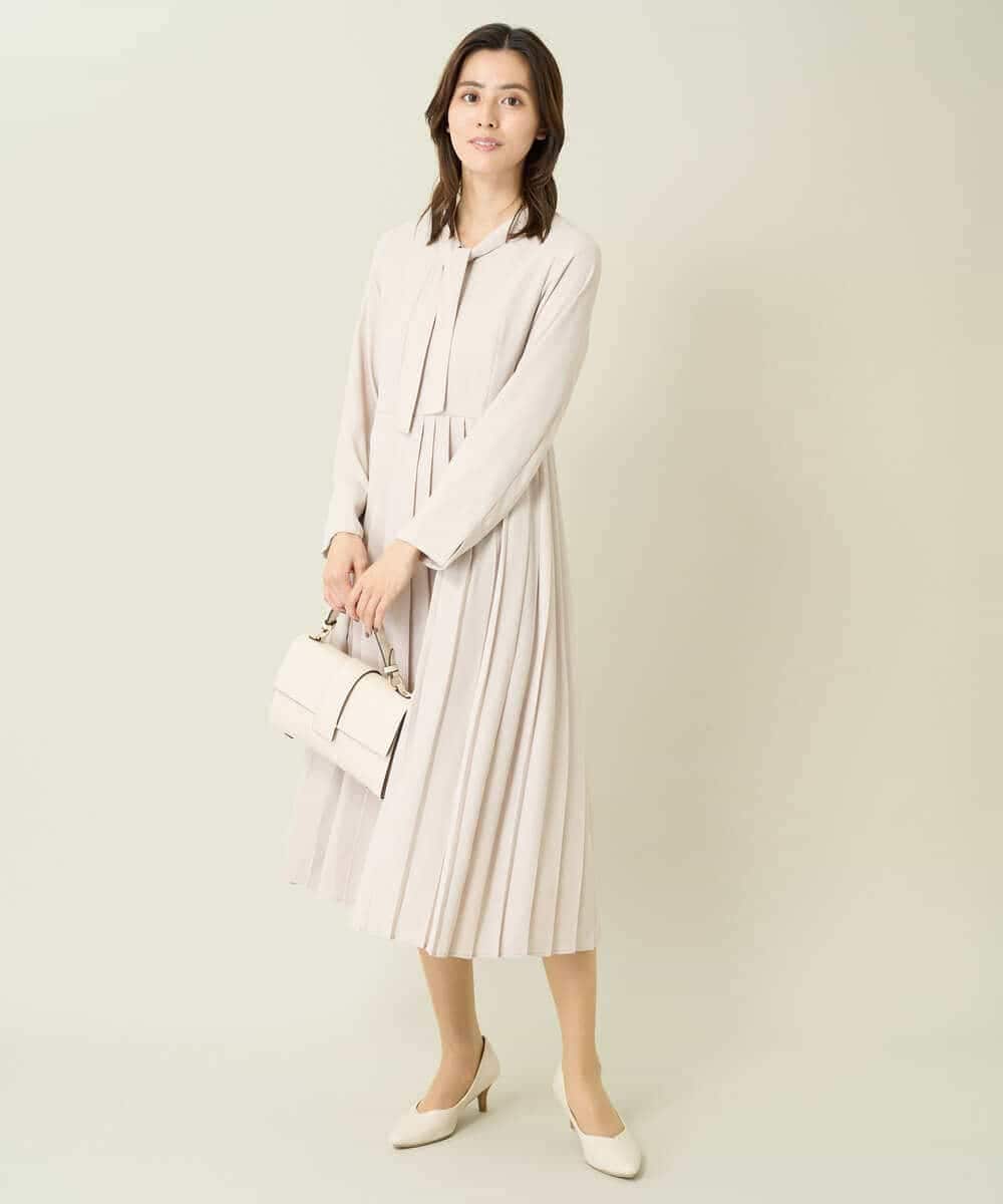 洗える】ボウタイプリーツワンピース(ワンピース) | a.v.v(アー・ヴェ