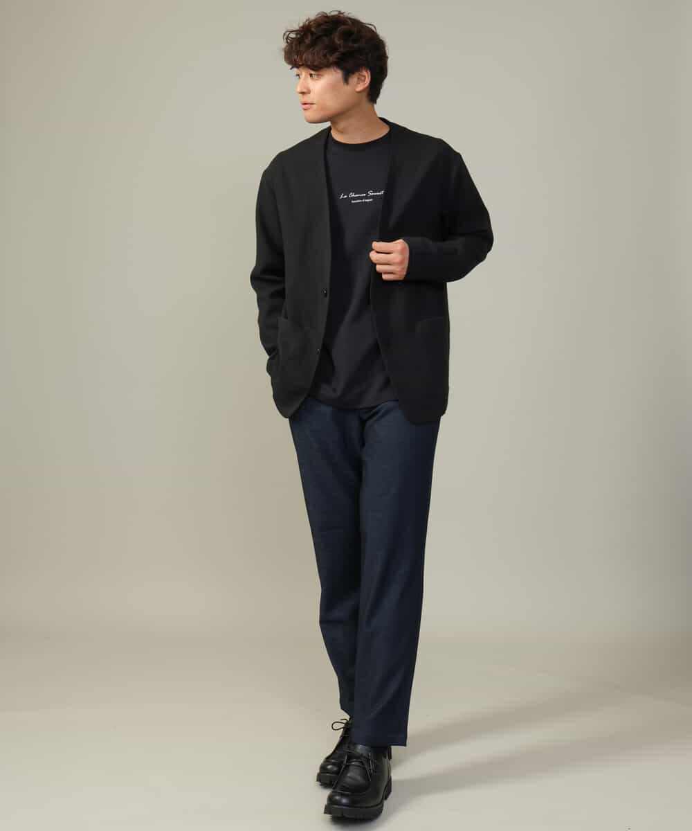 ON/OFF兼用】スマートツイードノーカラージャケット(セットアップ可