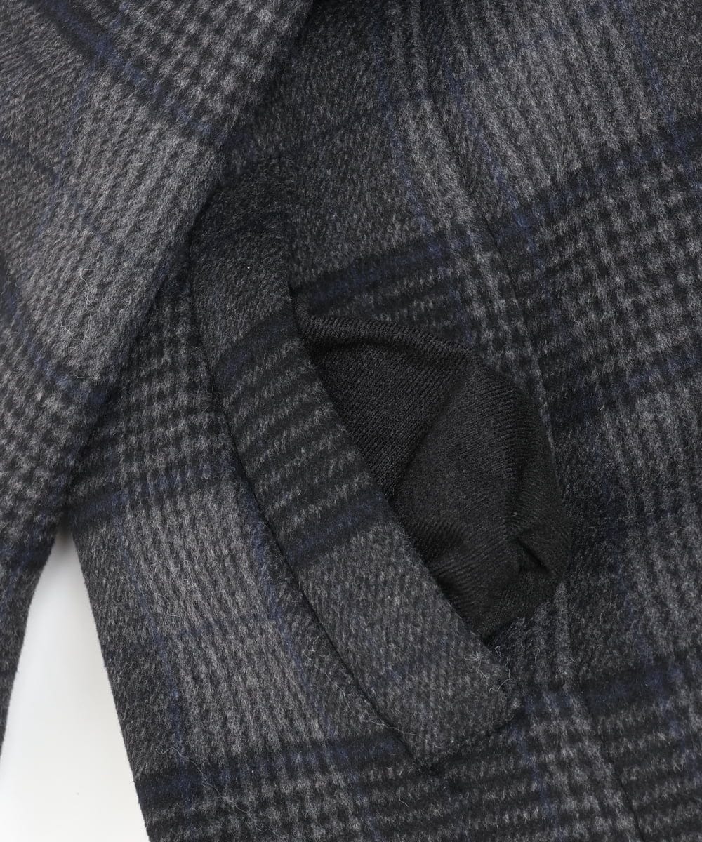 着やせ効果抜群◎】ウールチェック柄チェスターコート（ミドル丈