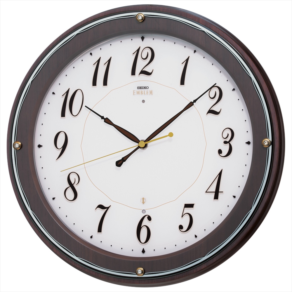 53) 訳あり品 セイコー高級エンブレム 電波掛け時計 53) 訳あり品