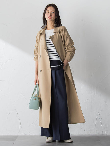 ラク軽トレンチ】ラグランスリーブスプリングコート≪撥水/手洗い