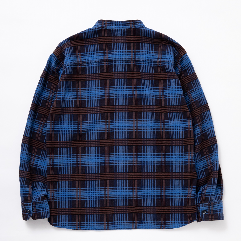 30%OFF】RATS/STAND COLLAR C/R FLANNEL CHECK SHIRT（SAX BLUE CHECK
