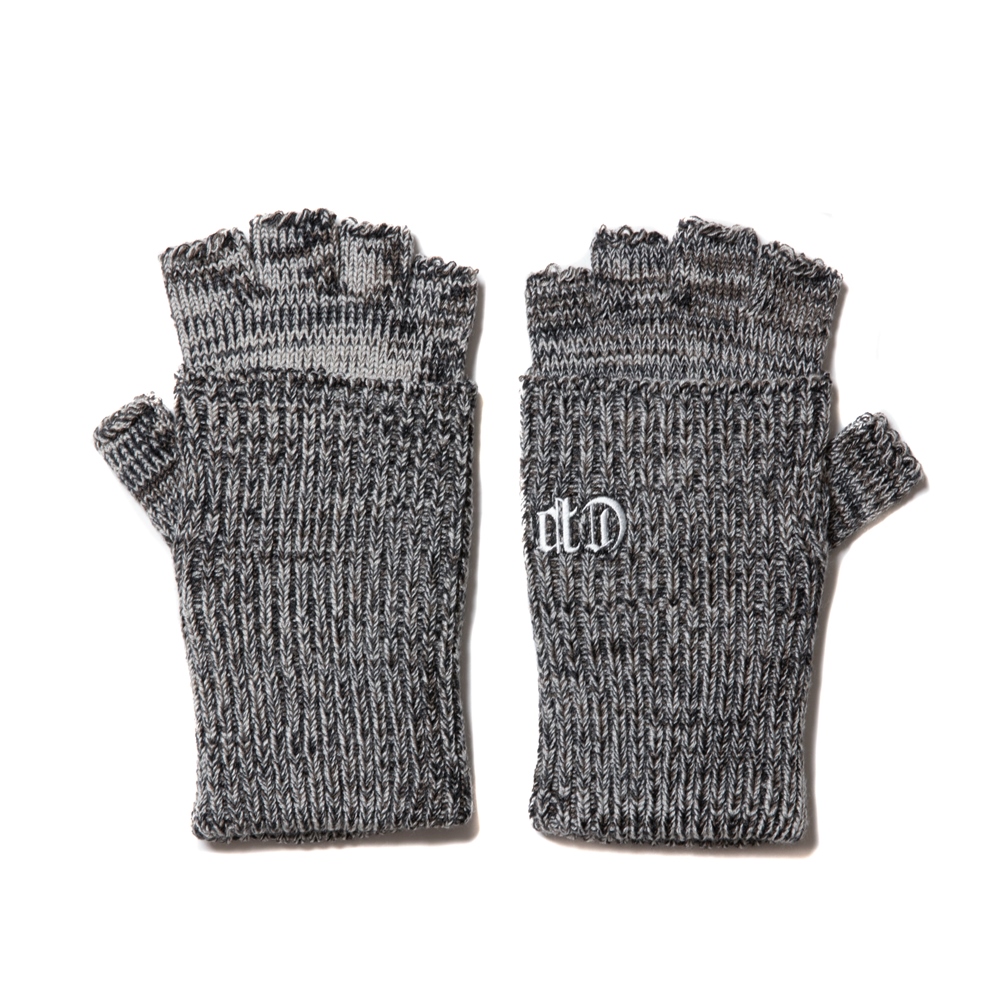 COOTIE PRODUCTIONS/Lowgauge Fingerless Knit Glove（Gray Mix