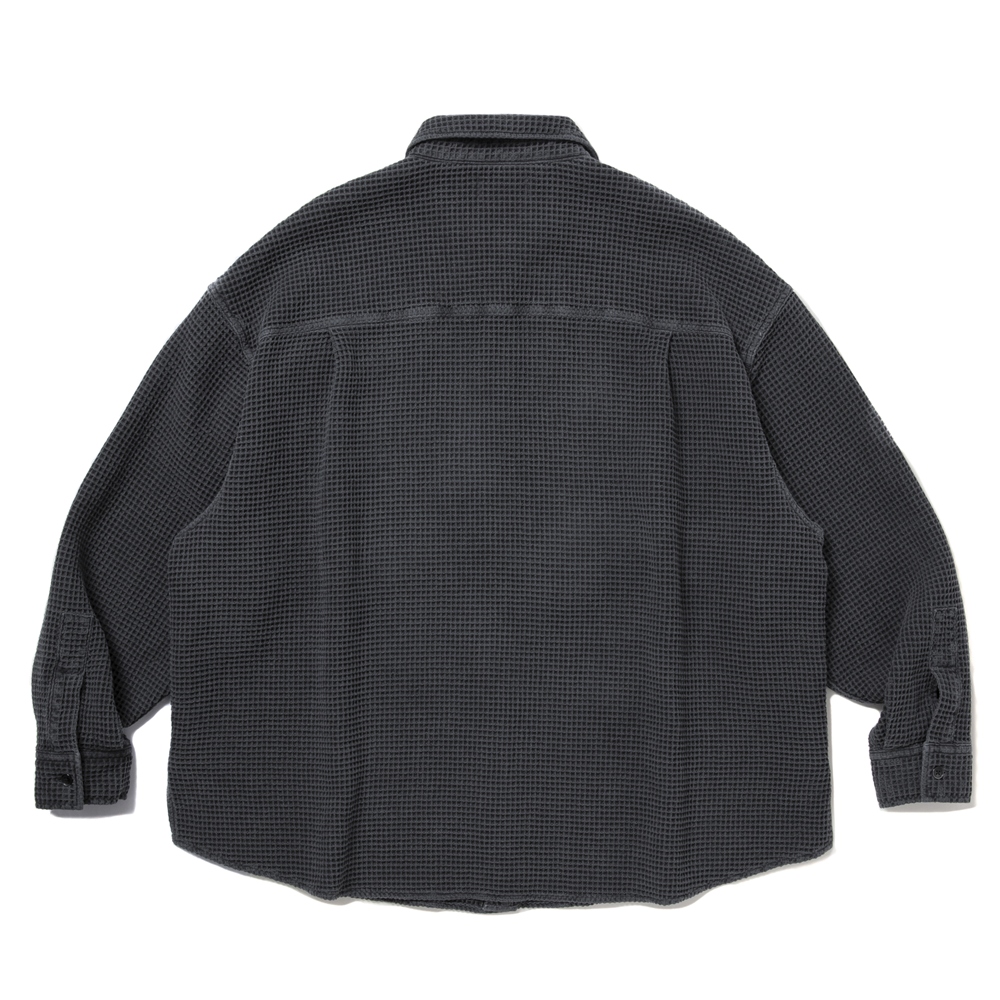 COOTIE PRODUCTIONS/Pigment Dyed Waffle L/S Shirt（Black
