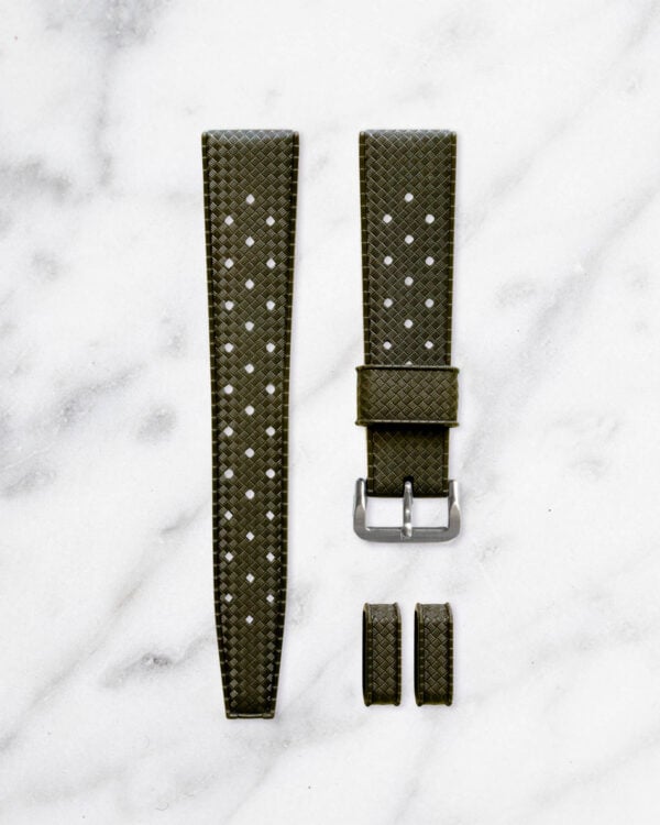 Rubber Strap - Vulcanised Natural Rubber - Khaki - Stainless Steel