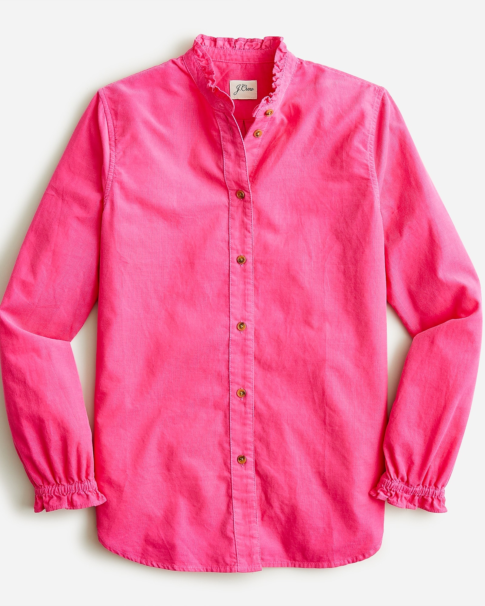 Classic-fit Ruffleneck Shirt In Corduroy For Women | J.Crew