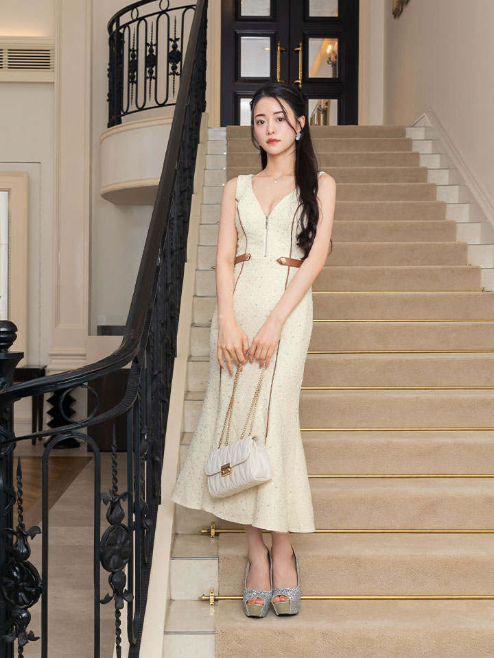 sifeel/シフィール】【送料無料！】ツイードスパンコールマーメイド