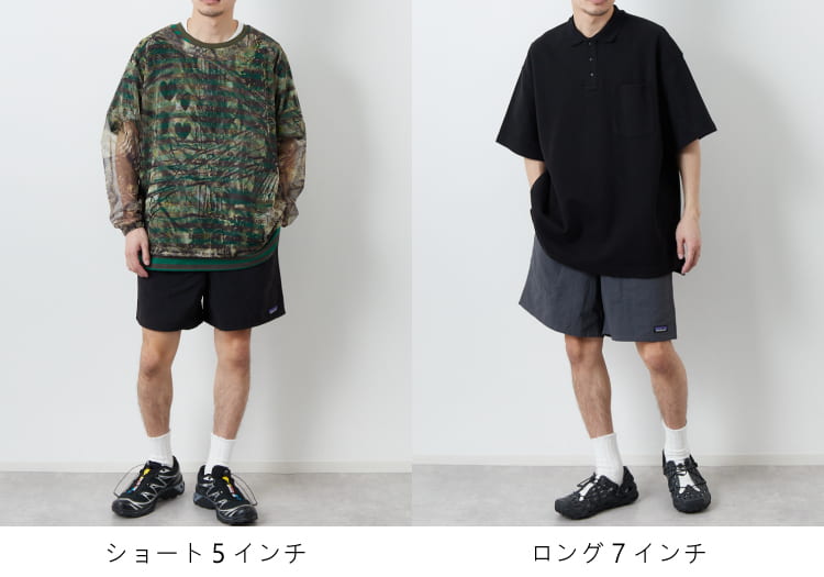 パタゴニアのバギーズショーツ サイズ感と5インチ・7インチの違いを