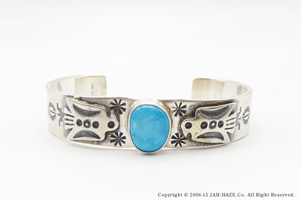 NAVAJO ナバホ NORA BILL スタンプワークバングル 925 重厚 indian jewelry