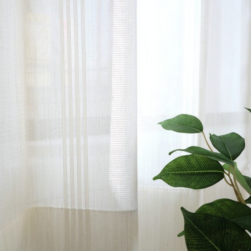 UVカット・遮熱】ショコラストライプ レースカーテン JD-68025 オフ