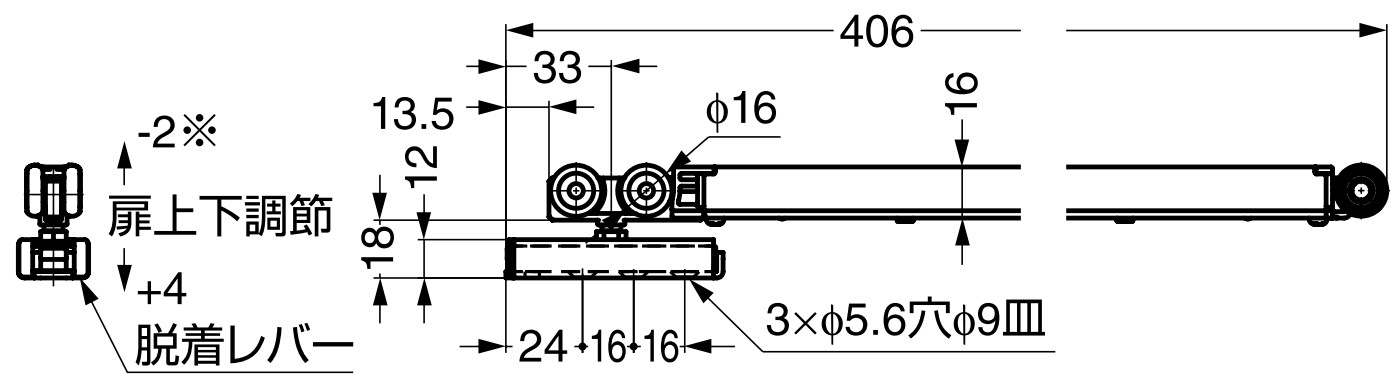 スガツネ工業/ランプ FD27EV-WRM-DSC デュアルソフトクローザー（面付