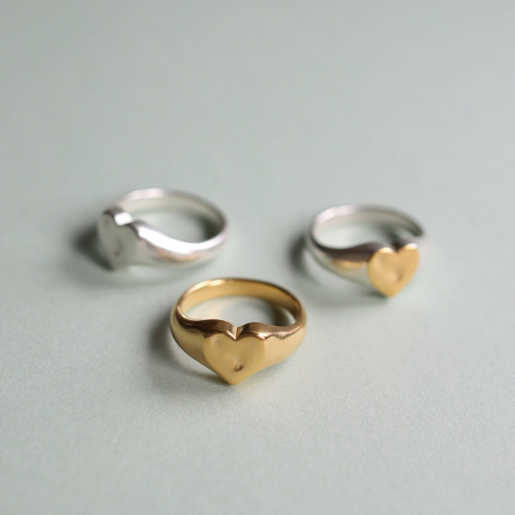 ハートシグネットリング GD (3~7号)