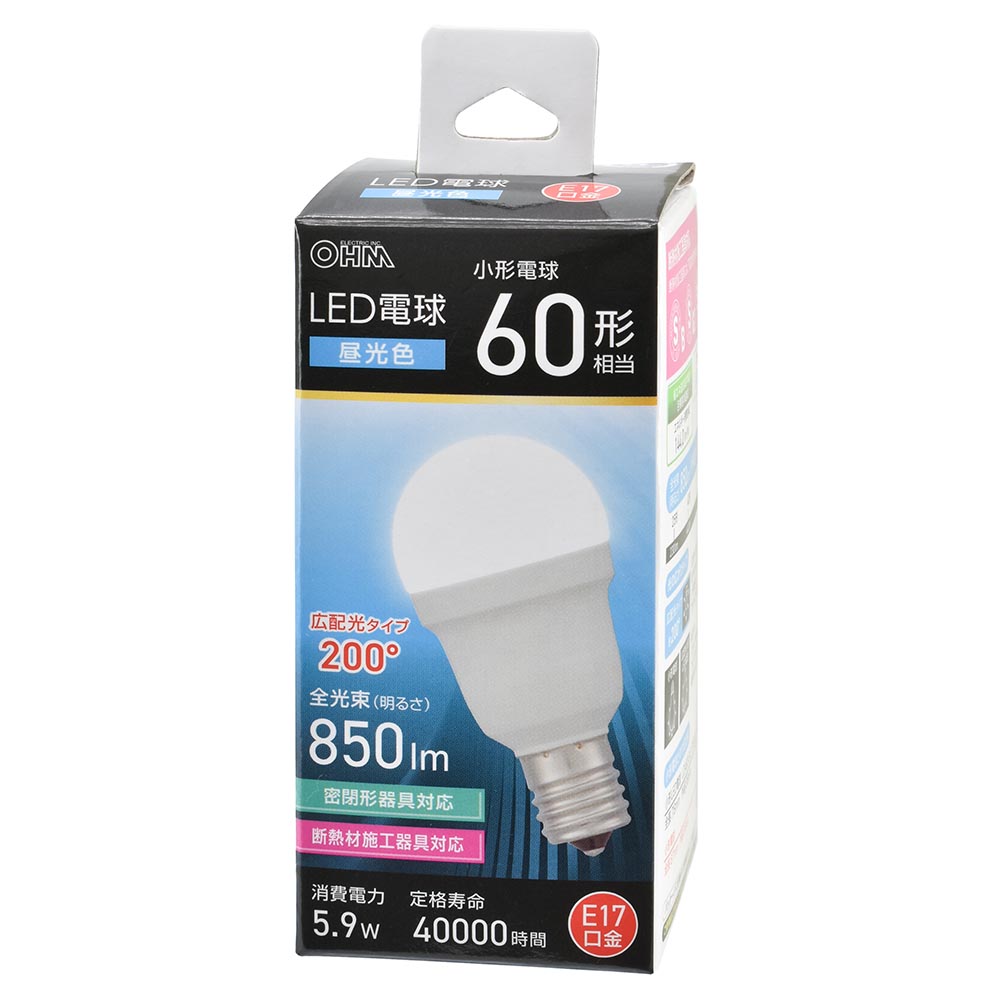LED電球小形 E17 60形相当 昼光色 [品番]06-5477｜株式会社オーム電機