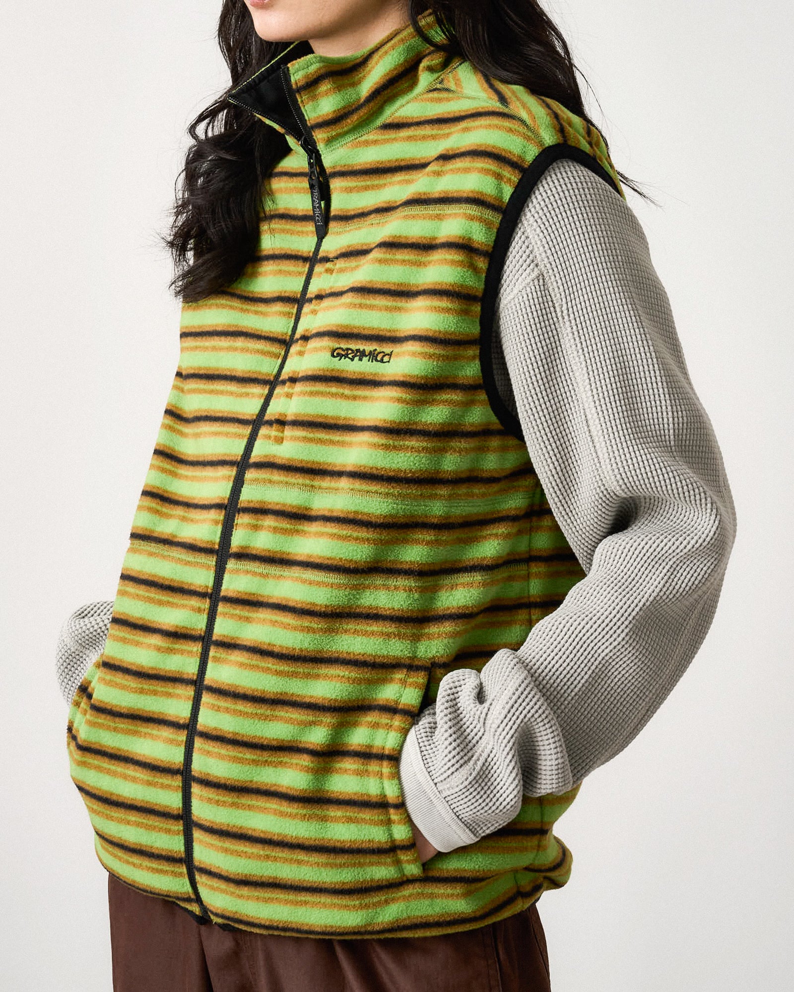 Gramicci Thermal Fleece Reversible Vest G5FU-J005-Chartreuse