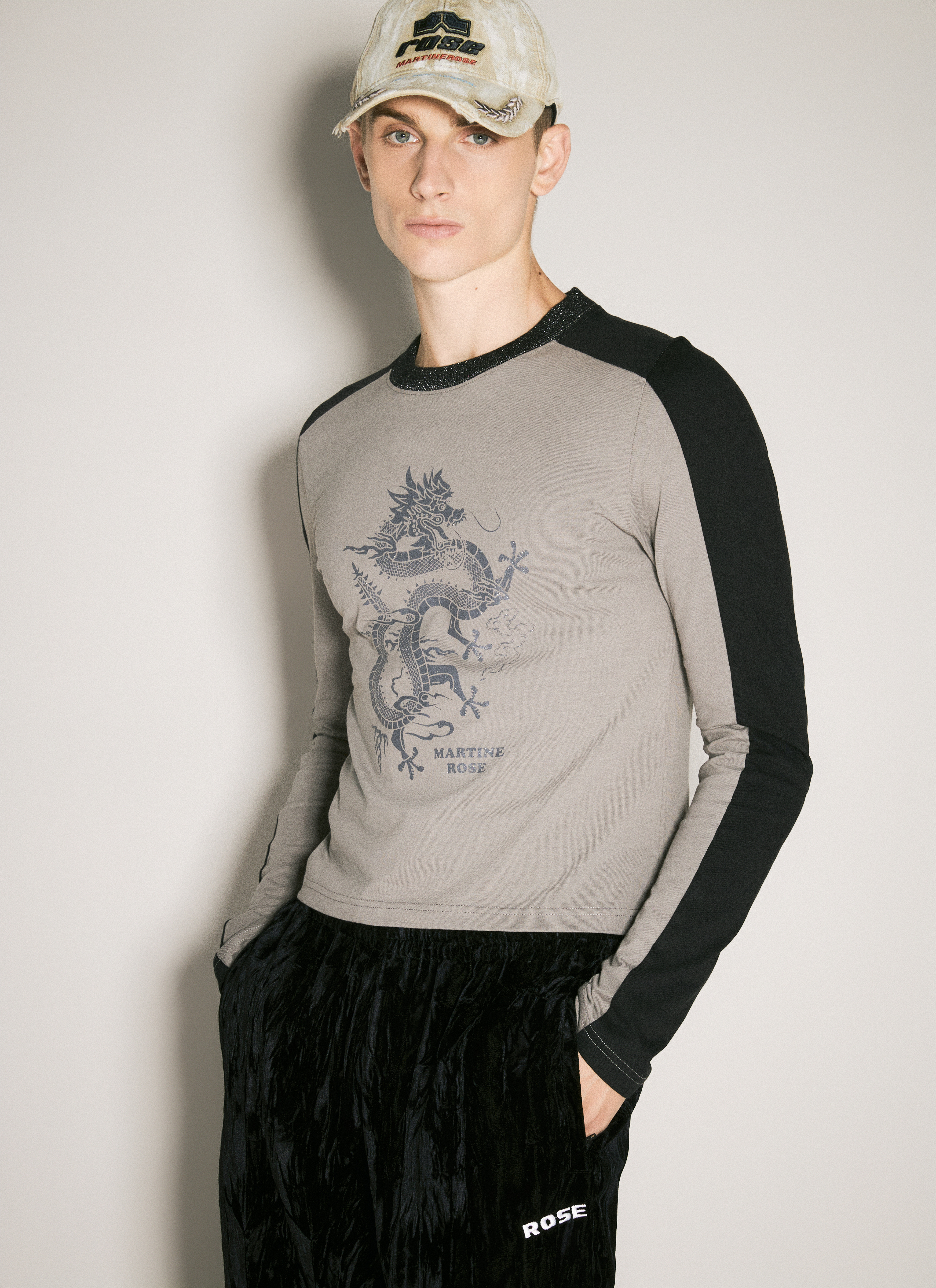 Martine Rose レディース ロングスリーブシュリンクTシャツ の グレー