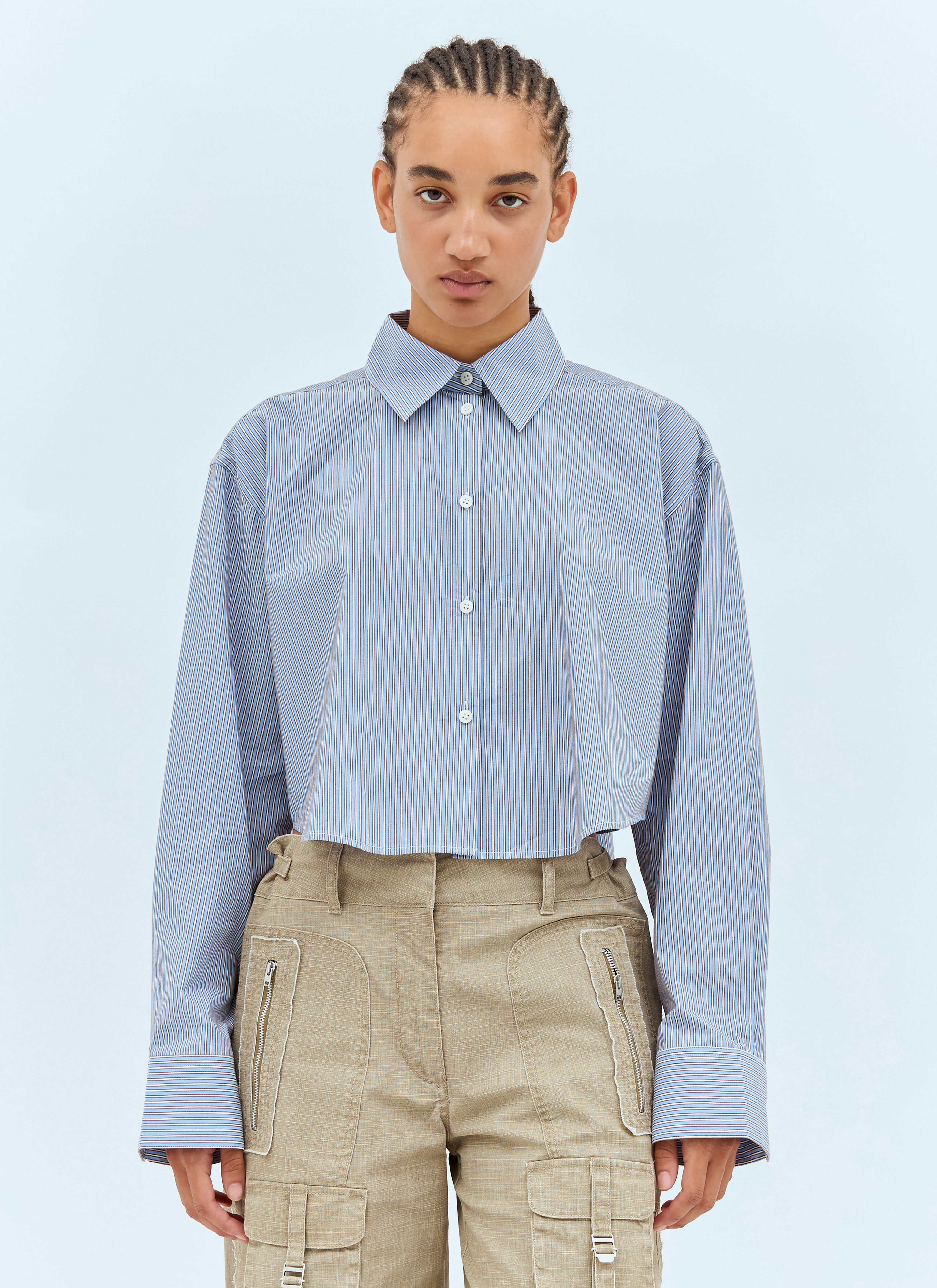 Acne Studios Women's' Pinstripe Jacquard Shirt in Blue | LN-CC®