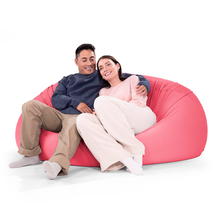 ベンティXXL特大ビーズクッション:サーモンピンク/マシュマロ