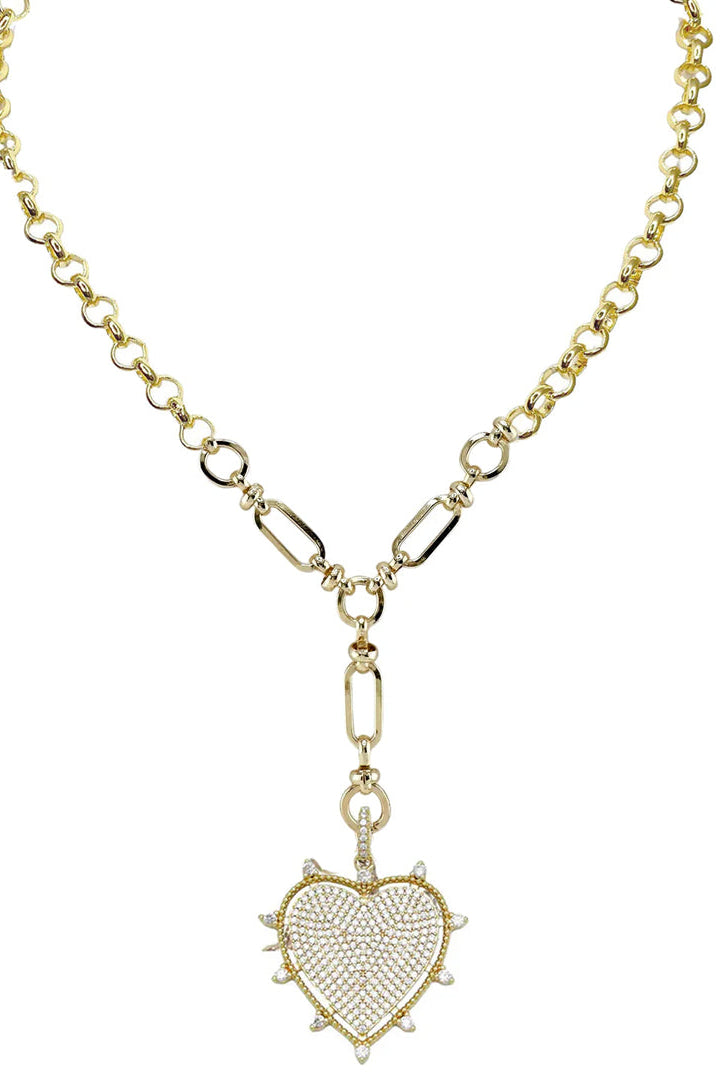 Layla Heart Magnetic Necklace – Bold Crystal Spike Pendant | Love Lisa