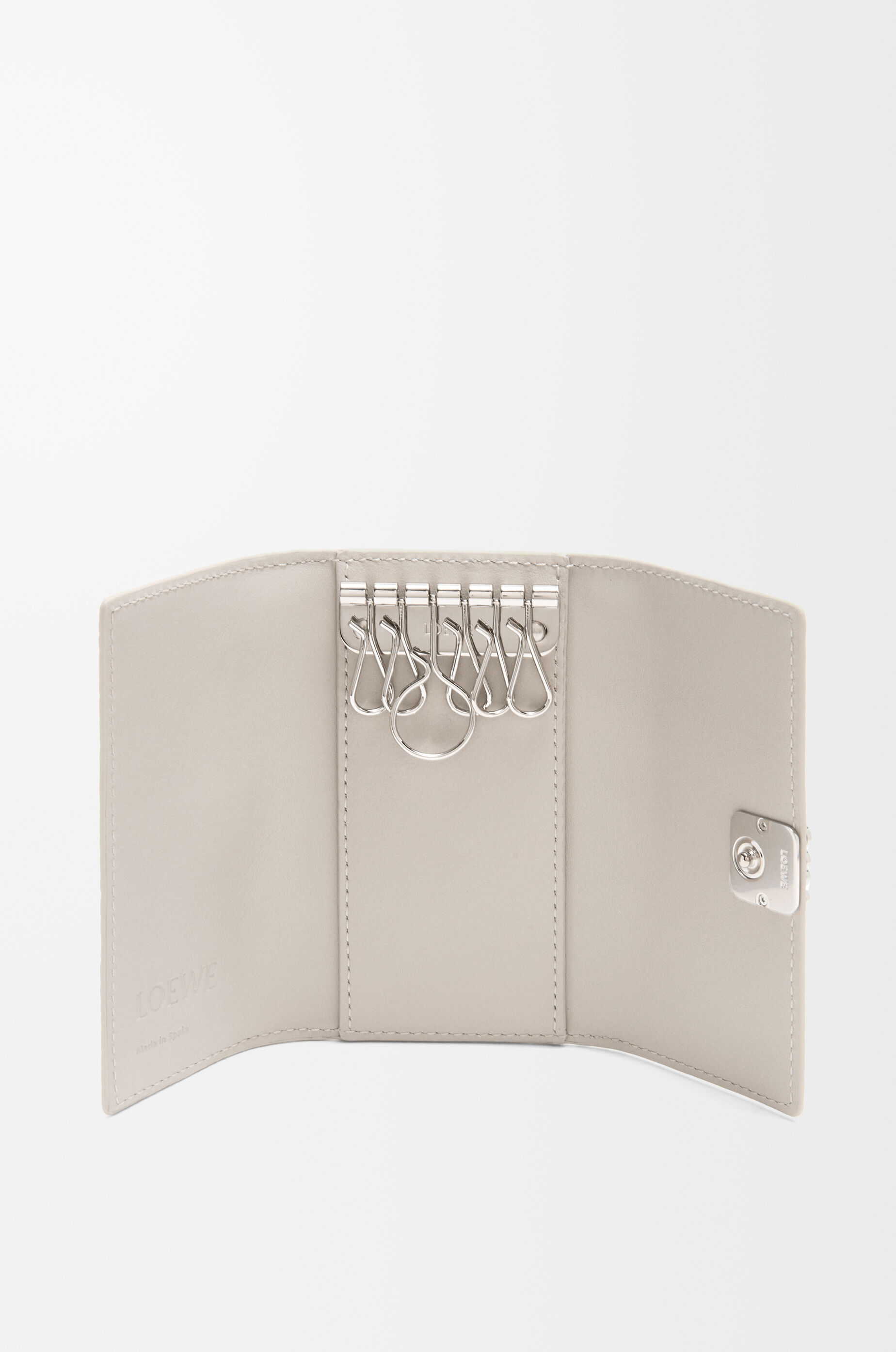 Anagram key case in pebble grained calfskin Grey - LOEWE