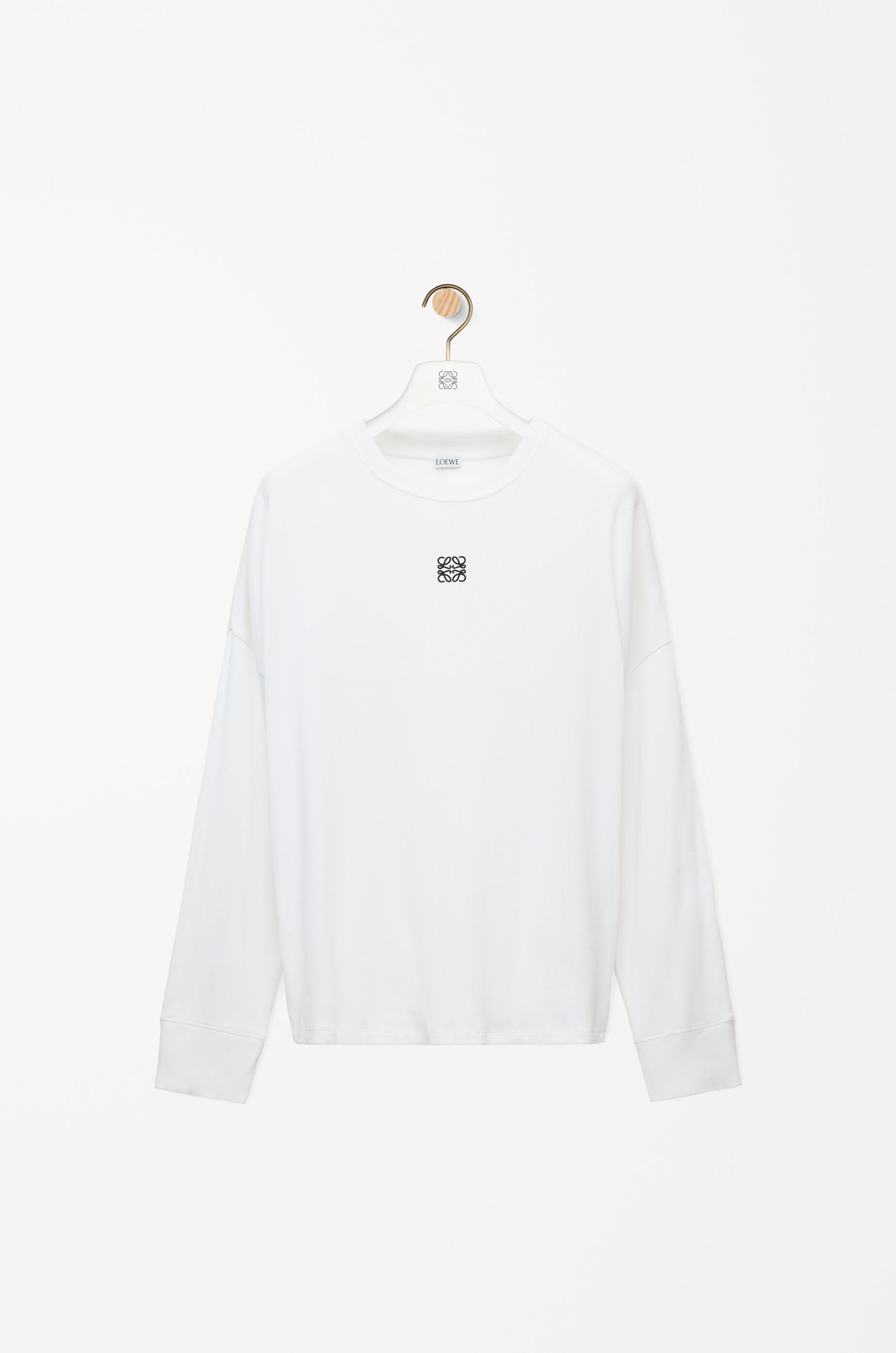 オーバーサイズフィット ロングスリーブ Tシャツ（コットン） ホワイト