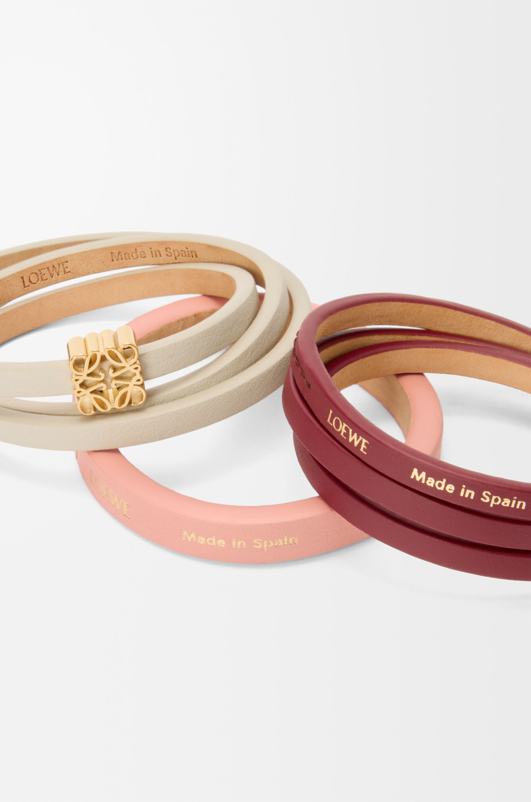 ツイスト ダブル ブレスレット（カーフ） ベージュ - LOEWE Japan