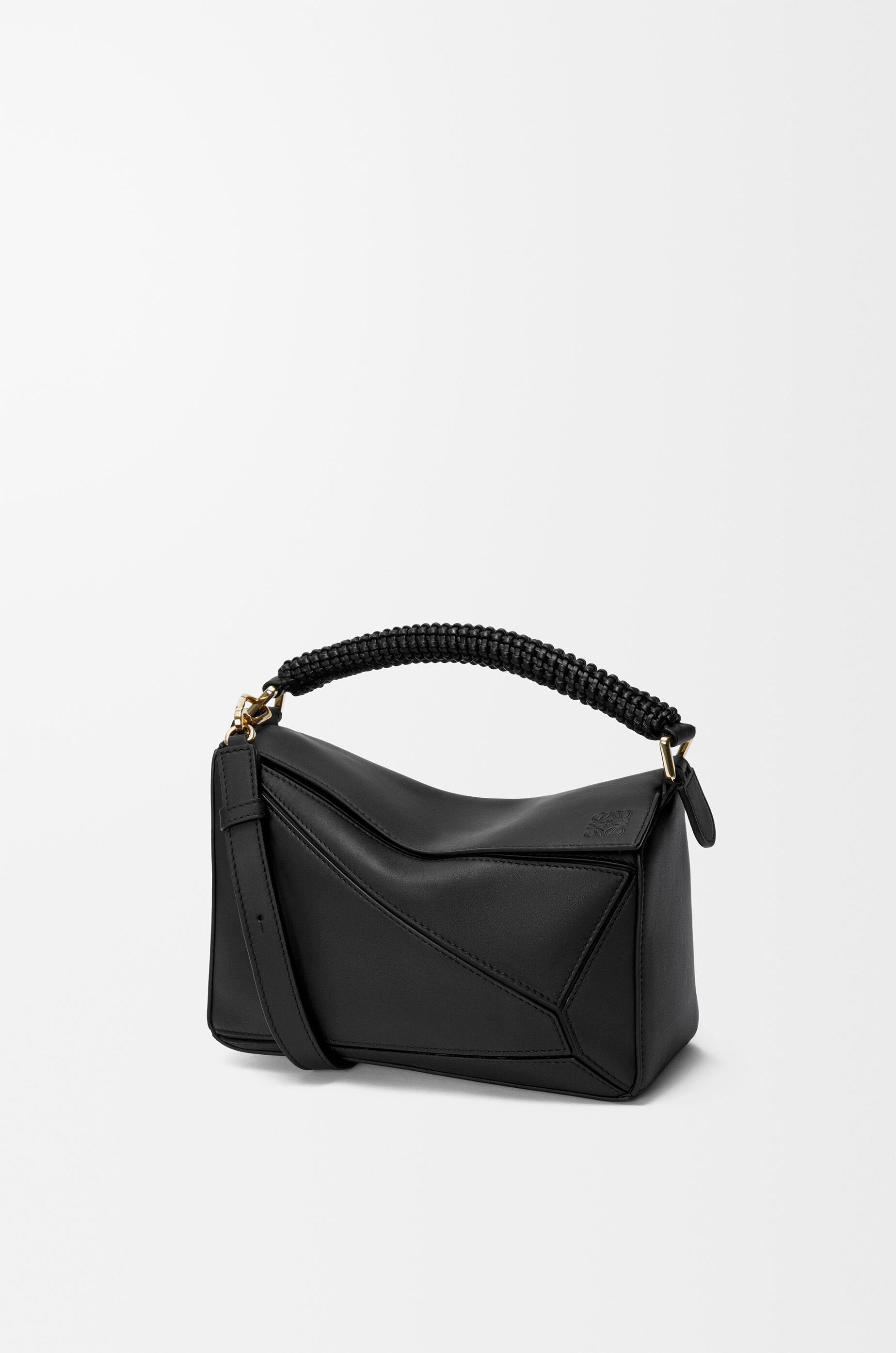 Small Puzzle bag in smooth calfskin and nappa lambskin Black
