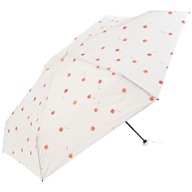 折りたたみ傘 ポケラ チェリー5段ミニ オフホワイト: ファッション
