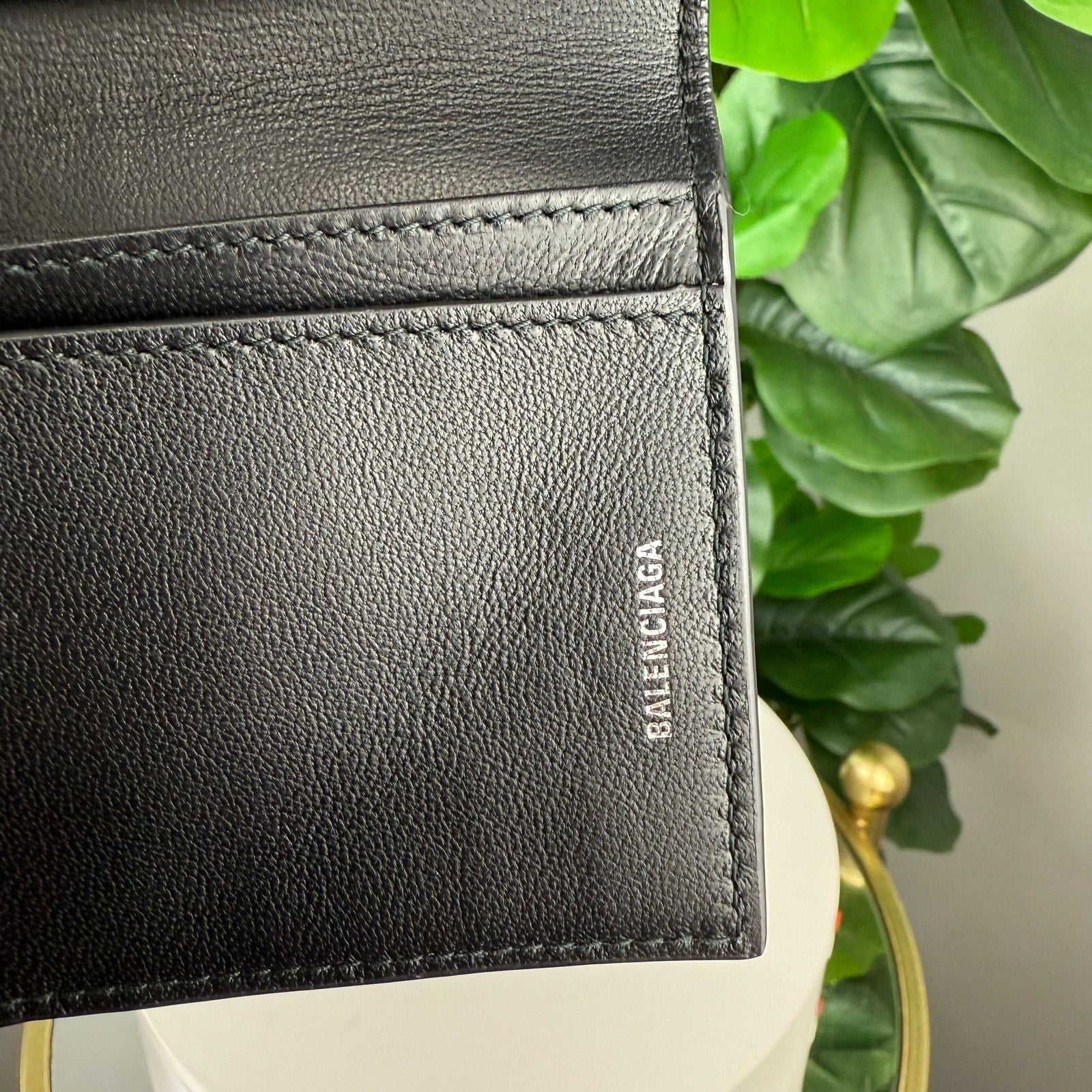 Authentic Balenciaga Chips Clutch Wallet in Black