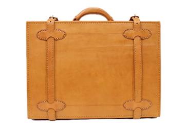 レザートランク 角型 Mサイズ ハンドメイド ショルダーストラップ有