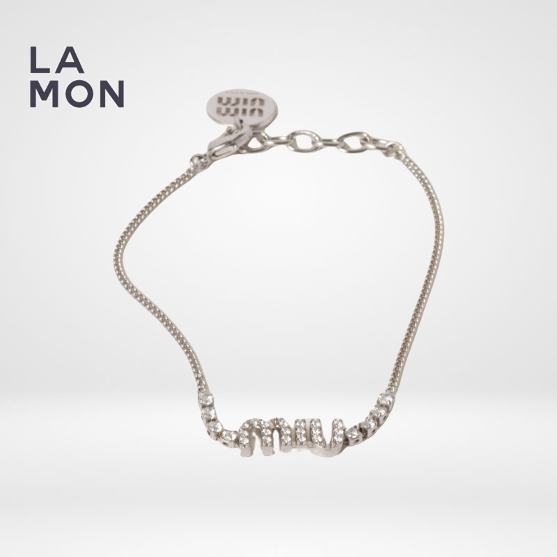 ミュウ ミュウ ブレスレット MIU MIU METAL BRACELET WITH CRYSTAL