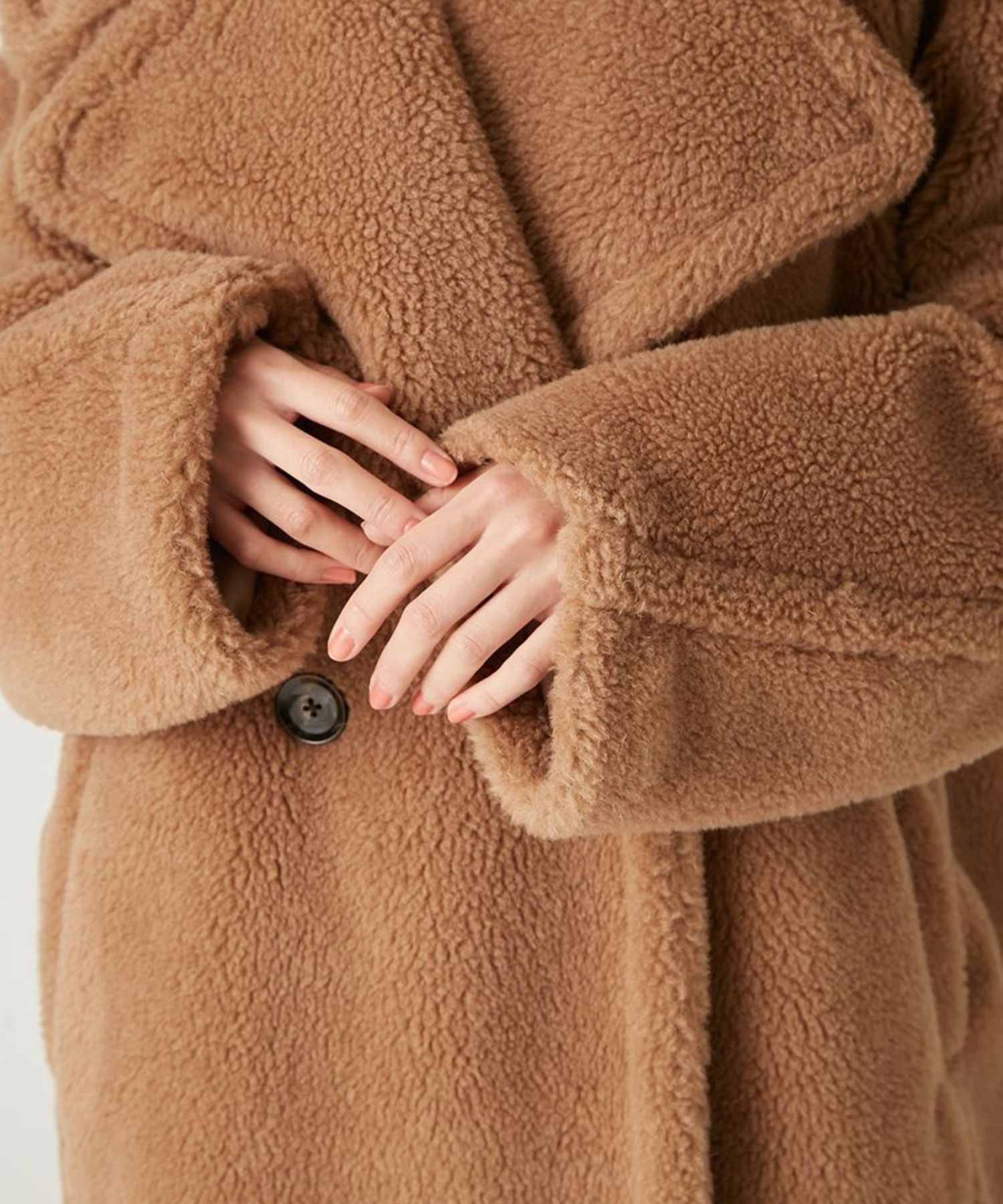 FRAY I.D - ECOPELボアミドルコート ( CML ) ポリエステル / ウール混