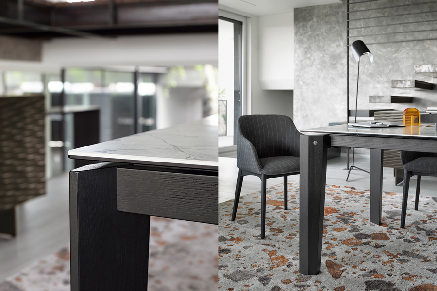 カリガリス アルファ 伸長式ダイニングテーブル (セラミック