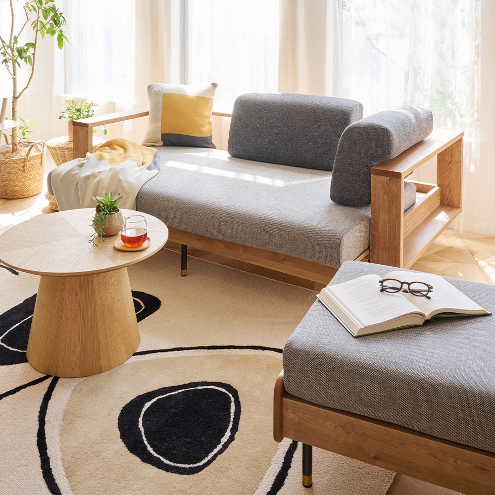 SYU（シュウ） ソファベッド（ナチュラル）190cm - ローソファ・フロア