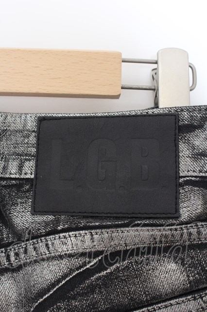 LGB / ST103 シルバーコーティングパイソンスキニーパンツ 25 ブラック