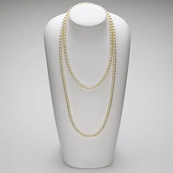 6.5mmアコヤ真珠120cmロングネックレス | Moon Label - 大月真珠