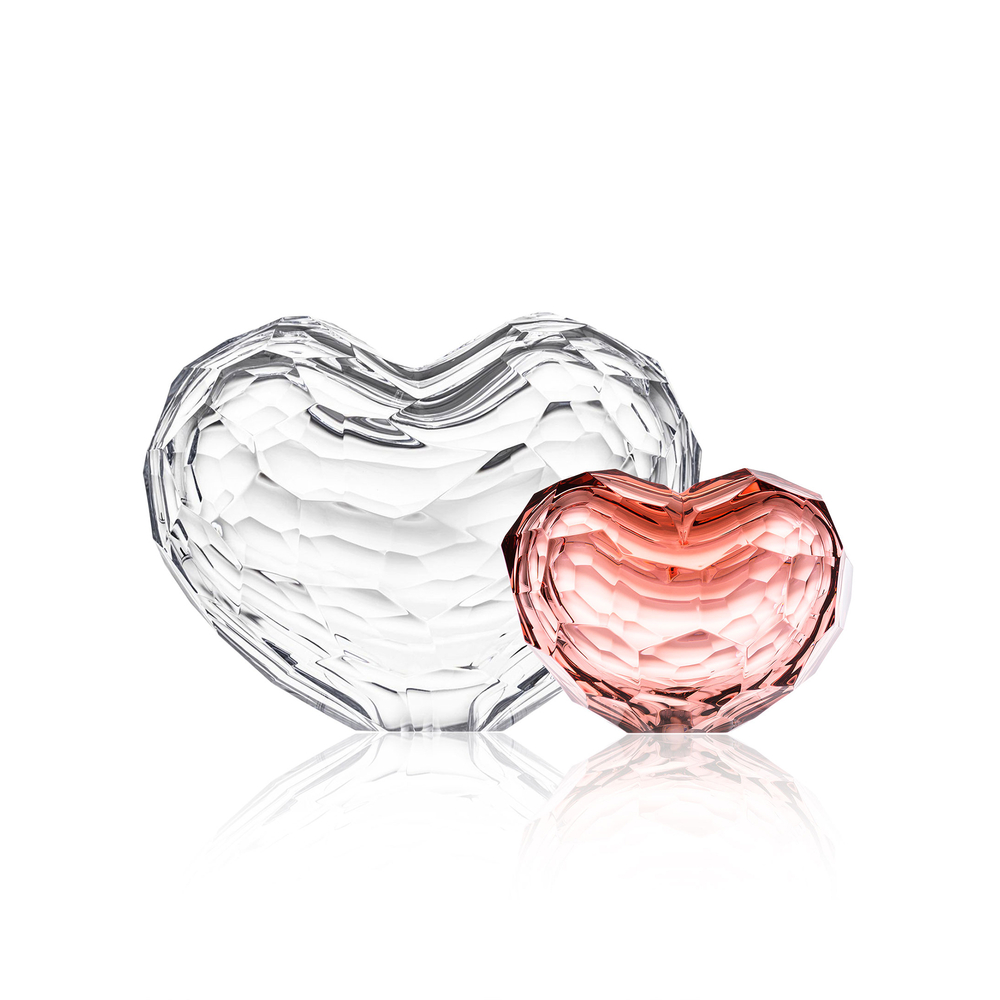 Collection of crystal Hearts by Moser