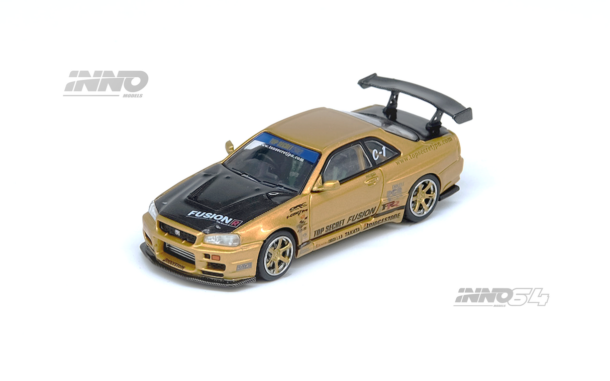 INNO64 1:64 Nissan Skyline GT-R (R34) TOP SECRET in Gold – Model