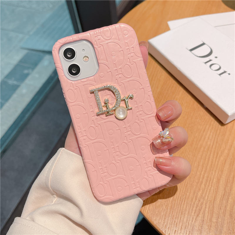diorロゴ iphone16pro/16/15 レザーケース レディース iphone14 ケース