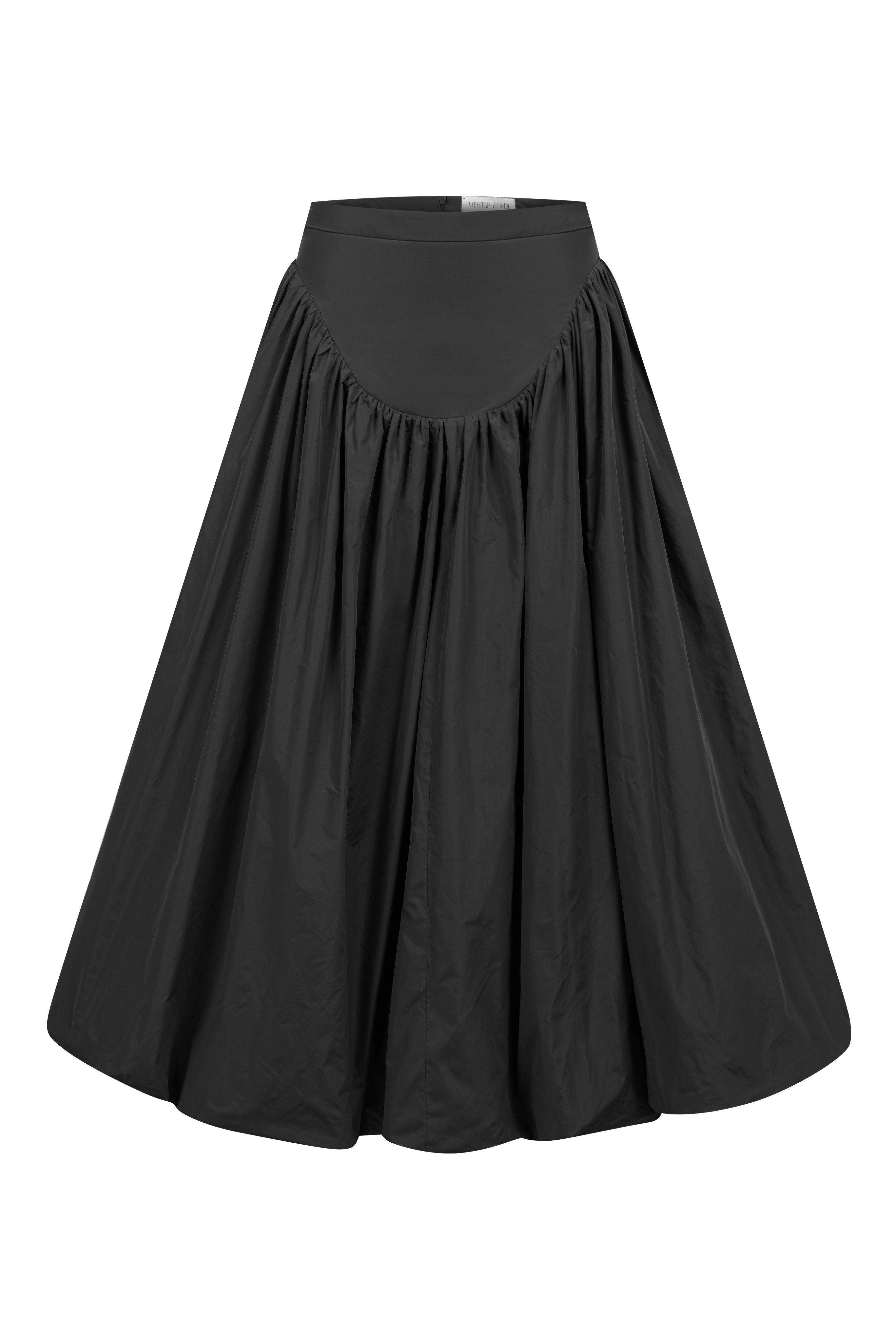 BLACK TAFFETA BALLOON SKIRT – MEHTAP ELAIDI