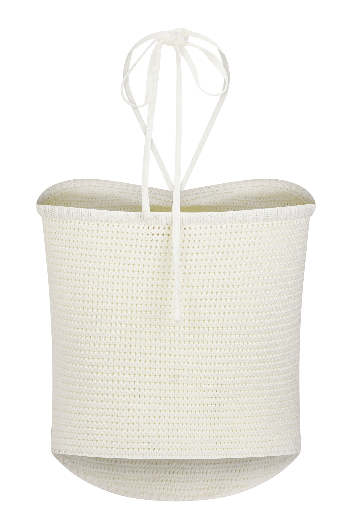 Aletta Knit Pearl Halter Top - Ivory | MESHKI US