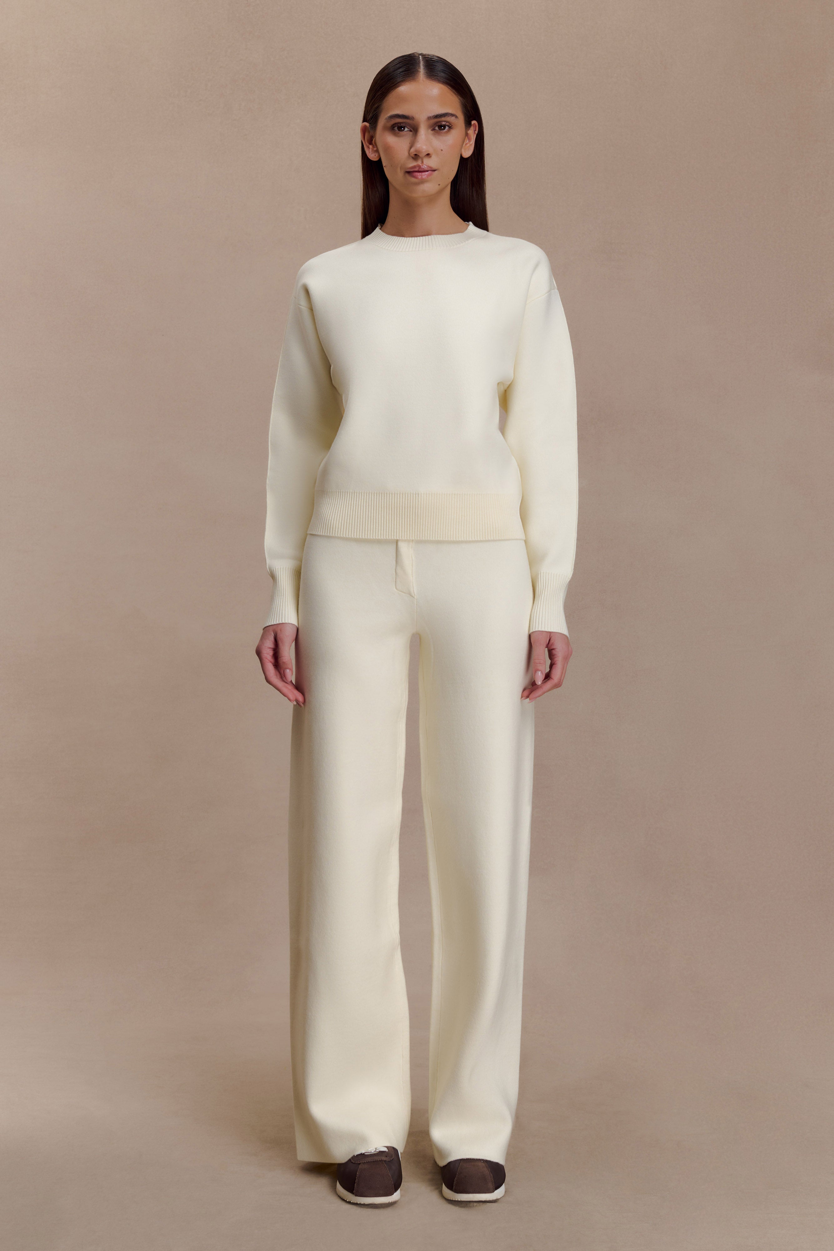 Lauren Knit Trouser - Ivory | MESHKI US