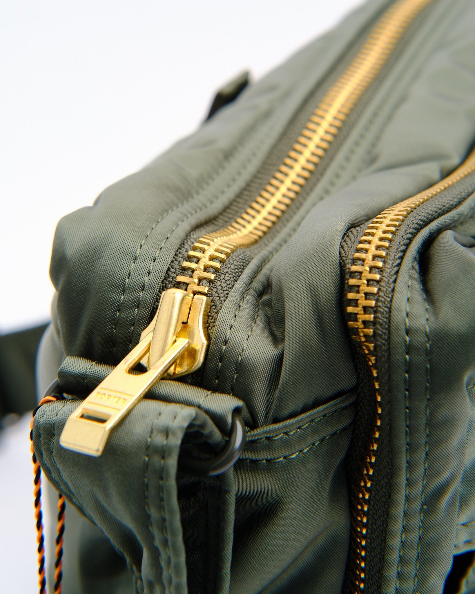 New Tanker Sling Bag W Zip (L) Sage Green by Porter by Yoshida