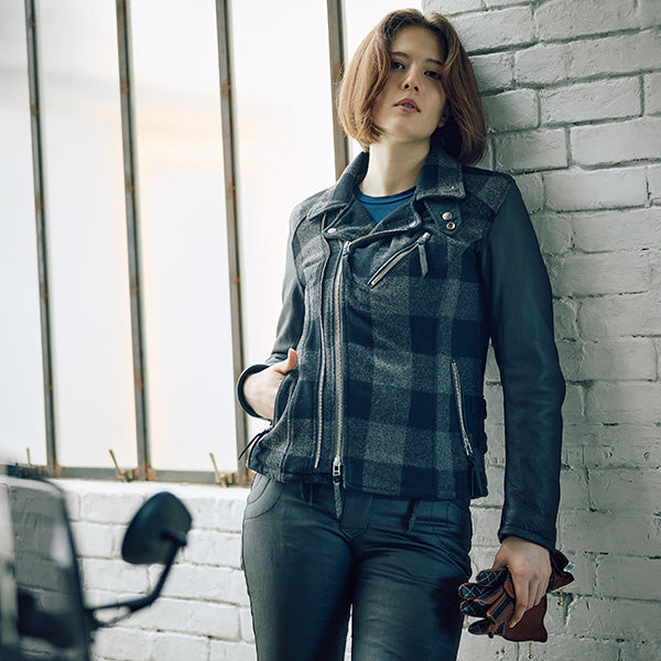 MFB-2568】ブロックチェックダブルライダース_Ladies – max fritz NAGOYA