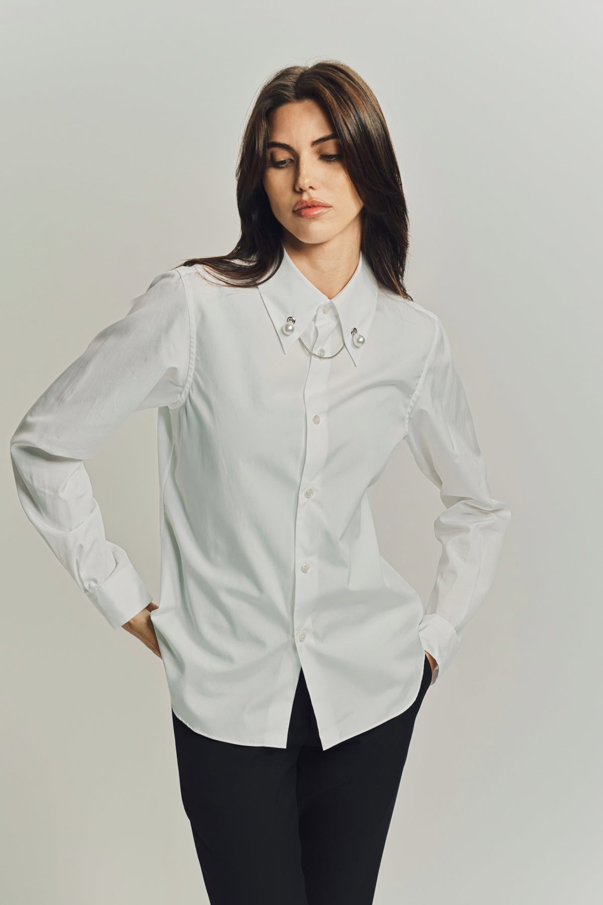 NOIR KEI NINOMIYA | COTTON BROAD LONG SLEEVE SHRT