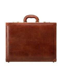 Strada メンズ 拡張可能なレザー アタッシェ ケース - Maxwell-Scott {c}