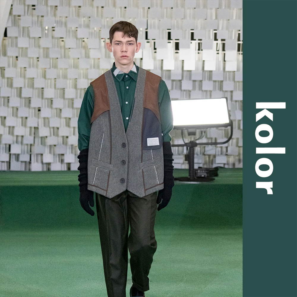 kolor 23aw メルトンベスト23WCM-V01102 サイズ2