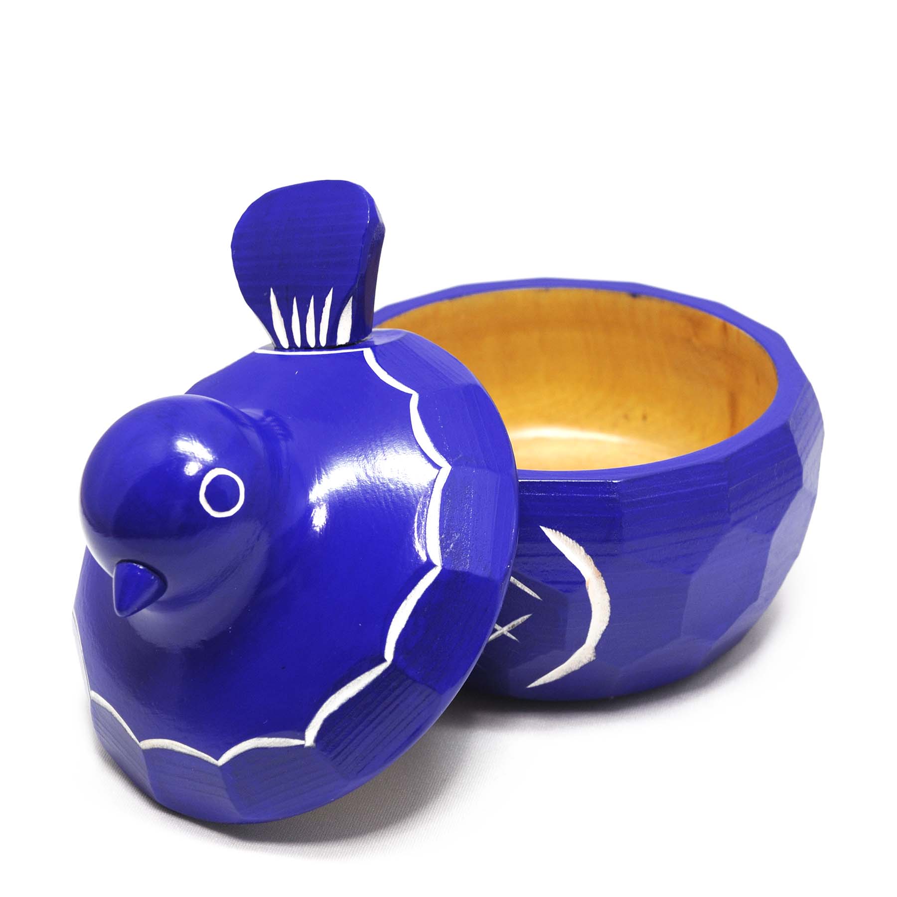 鳩のボンボン入れ（青） | ギャラリーまきの 信州の木製品と美術工芸品