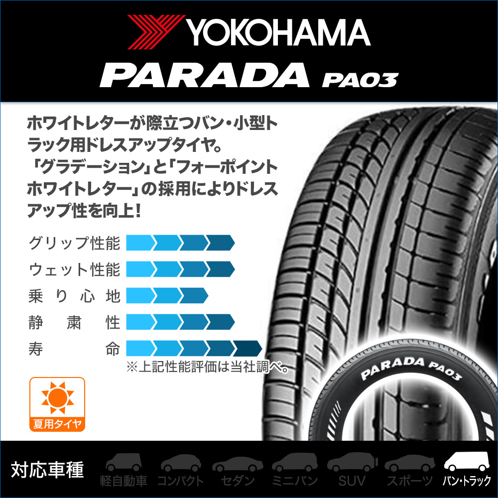 ヨコハマ PARADA (パラダ) PA03 215/65R16 (タイヤ単品) | カーポート