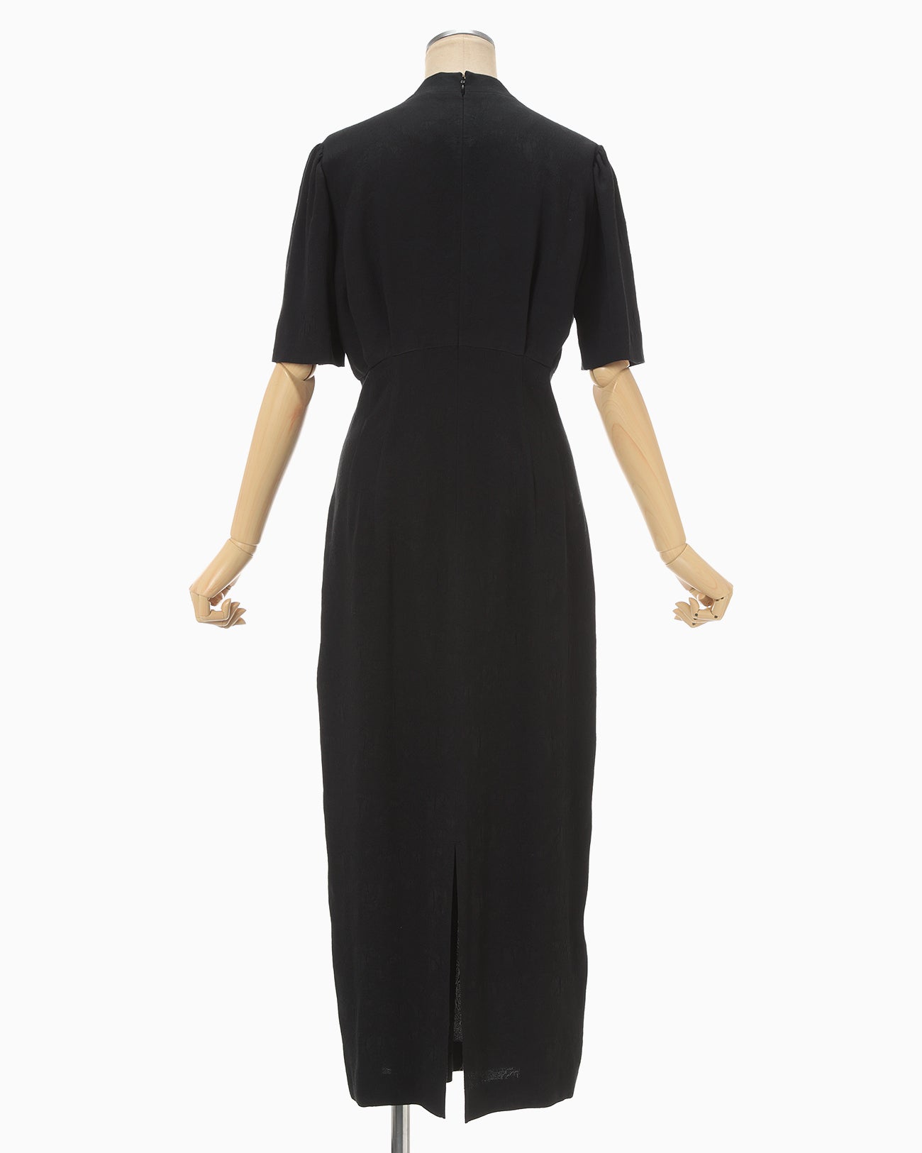 Puffed Floral Jacquard Dress - black - Mame Kurogouchi